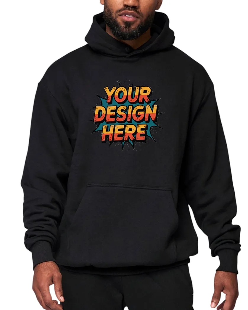 Unisex Basic Hoodie Black, Hoodie Custom Printing HZ151